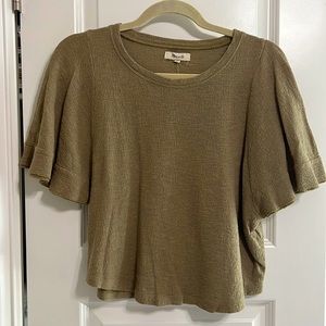 Forrest green butterfly sleeve Madewell top